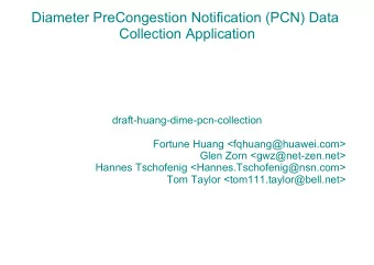 Diameter PreCongestion Notification (PCN) Data  Collection Application