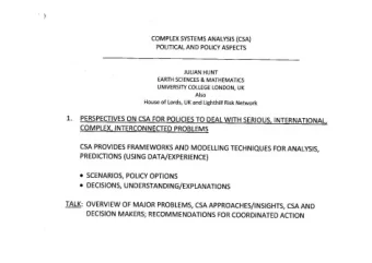 Environmental Modeling and Decisions    Interconnections and time scales    Four Aspects:
