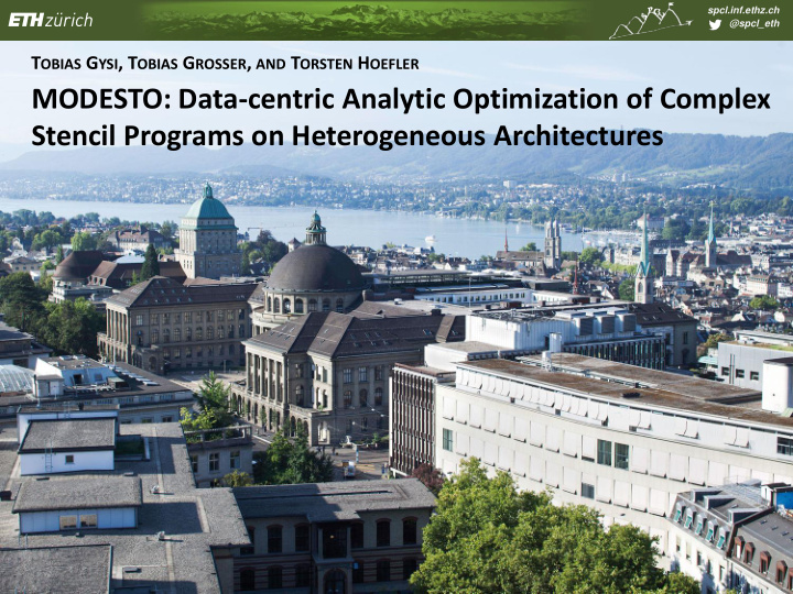 modesto data centric analytic optimization of complex