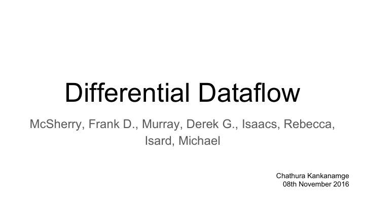 differential dataflow