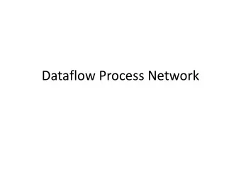 Dataflow Process Network  Goals  Formalize dataflow process network  Widely used in signal