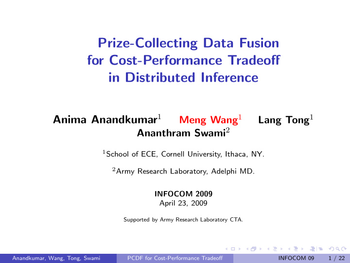 prize collecting data fusion for cost performance