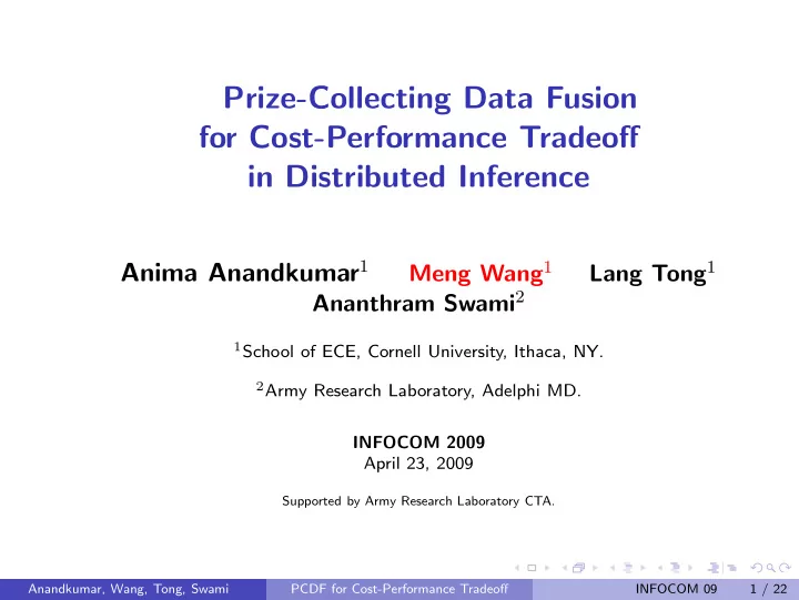 prize collecting data fusion for cost performance