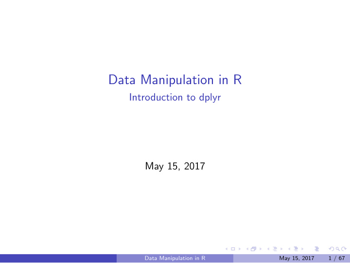 data manipulation in r