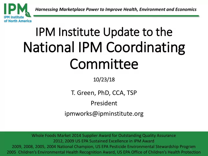 national ip ipm coordinating