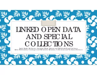 L  I  NK  E  D OPE  N DAT  A  AND SPE  CI  AL  COL  L  E  CT  I  ONS  Lind y Sm ith, Re fe re nc e