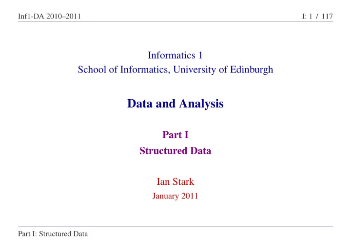 data and analysis