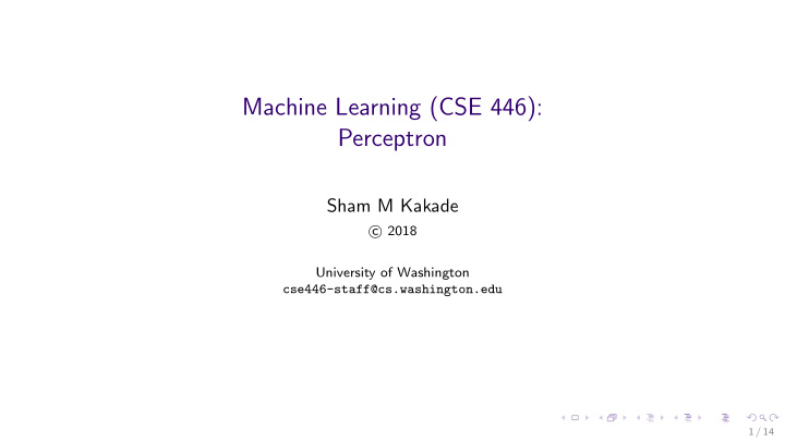 machine learning cse 446 perceptron