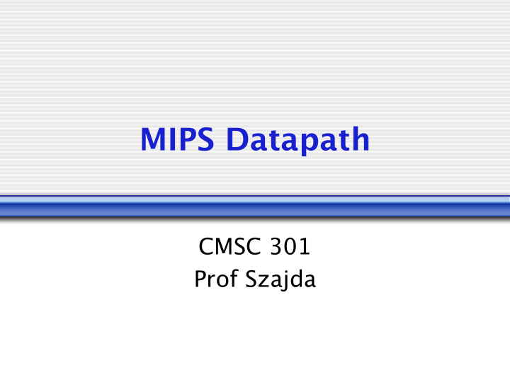 mips datapath