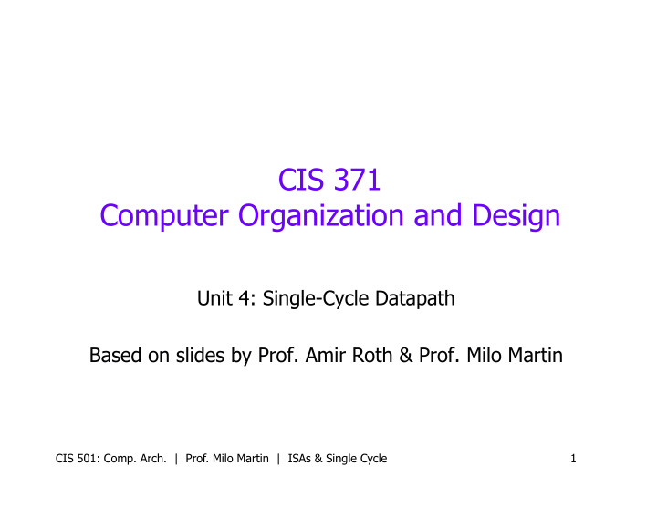 cis 371 computer organization and design