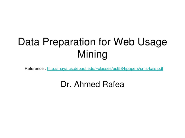 data preparation for web usage mining