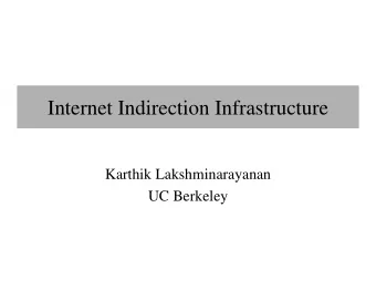 Internet Indirection Infrastructure  Karthik Lakshminarayanan  UC Berkeley Contrasting LNA, HIP,