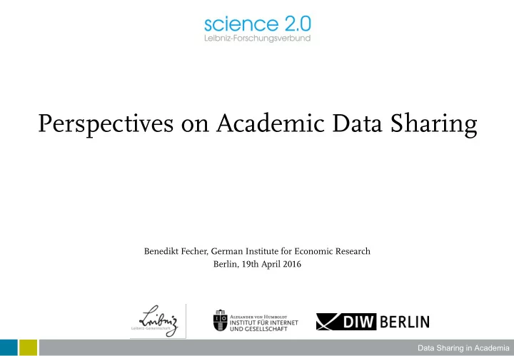 1 the potential of data sharing