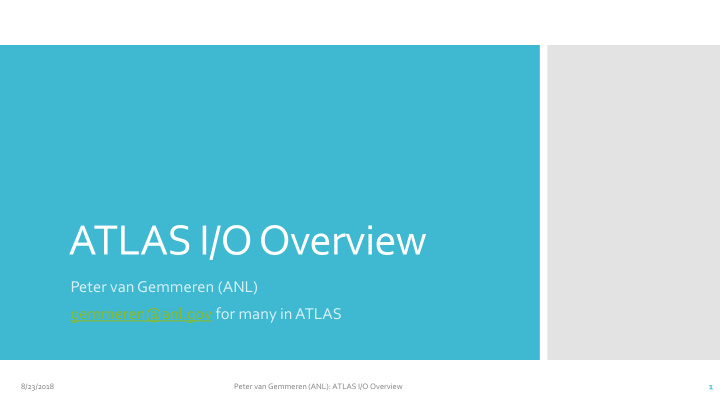 atlas i o overview