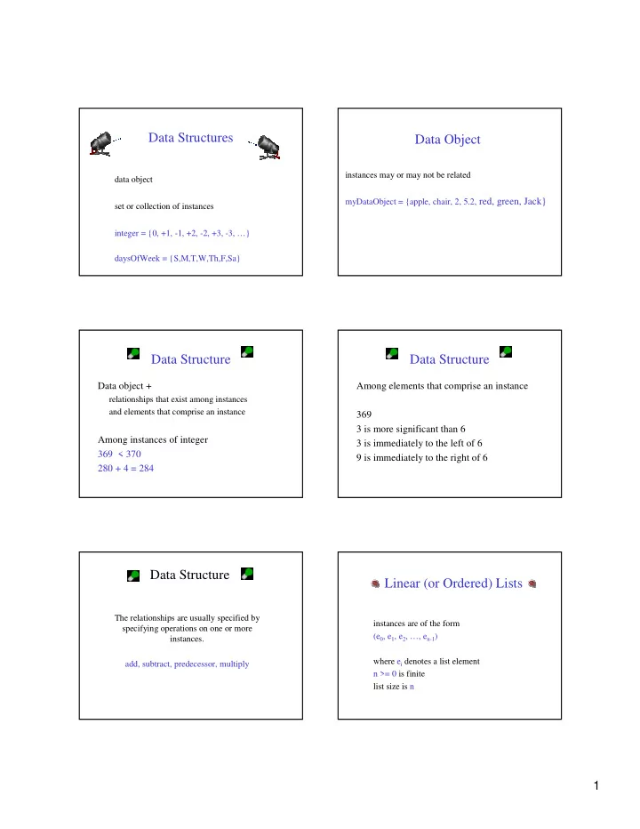 data structures data object