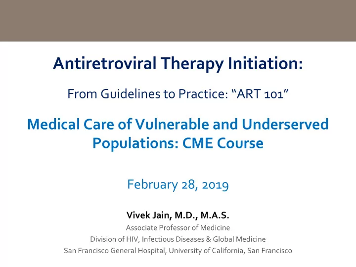 antiretroviral therapy initiation