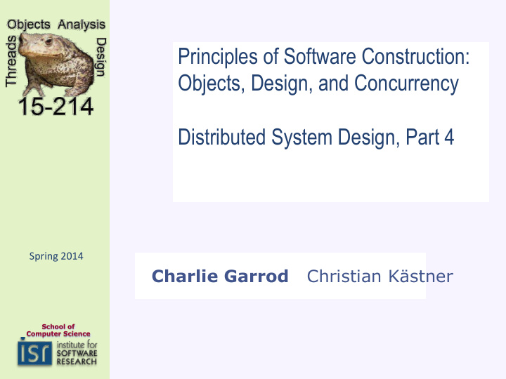 principles of software construction objects design and