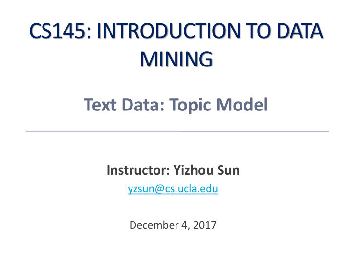 cs145 introduction to data mining