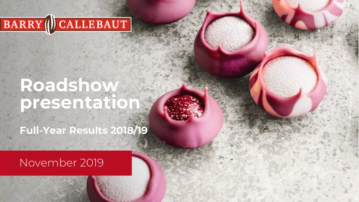 roadshow presentation