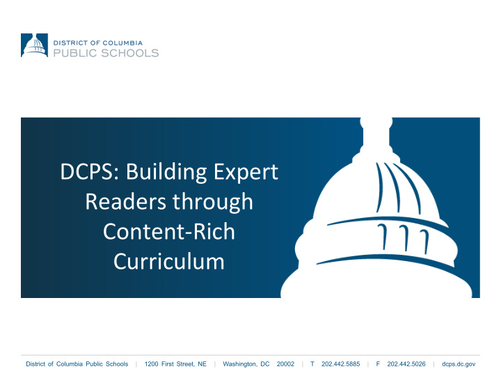 dcps building expert readers through content rich