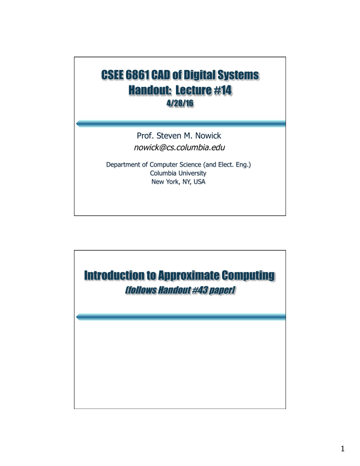 csee 6861 cad of digital systems