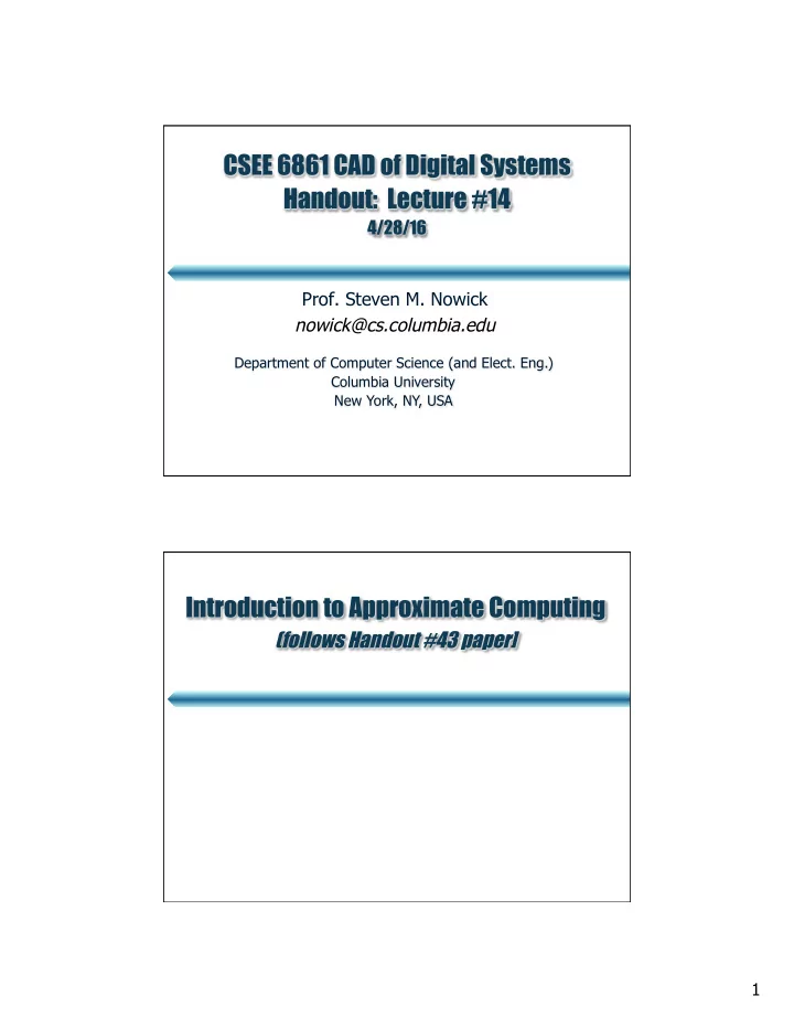 csee 6861 cad of digital systems