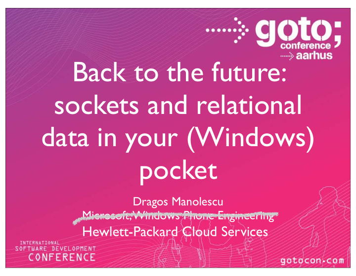 back to the future sockets and relational data in your