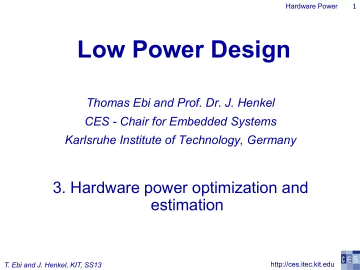 low power design