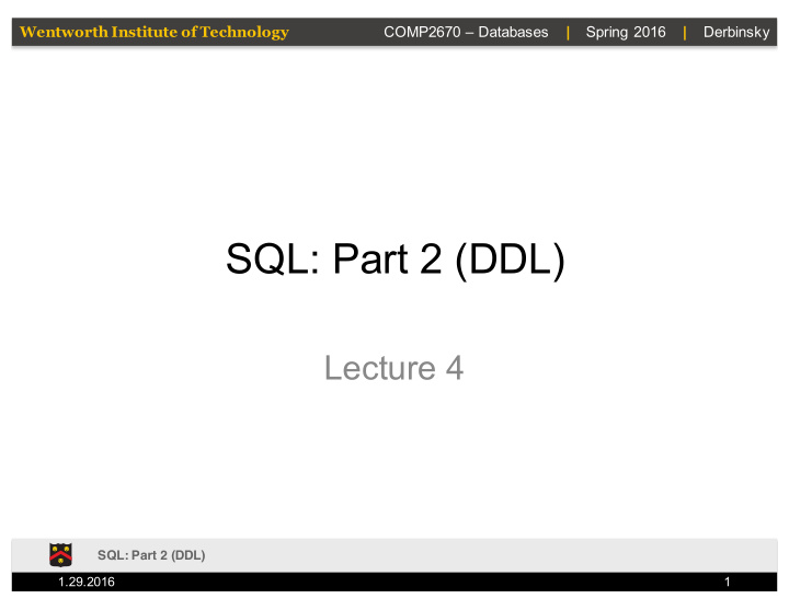 sql part 2 ddl