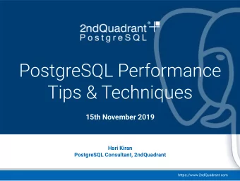 pgDU Sydney  15th November 2019  Hari Kiran  PostgreSQL Consultant, 2ndQuadrant