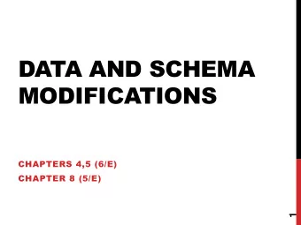 DATA AND SCHEMA  MODIFICATIONS  CHAPTERS 4,5 (6/E)  CHAPTER 8 (5/E)  1  CHAPTER 5 OUTLINE
