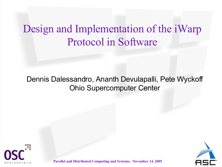 design and implementation of the iwarp protocol in