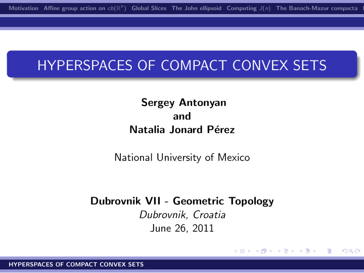 hyperspaces of compact convex sets