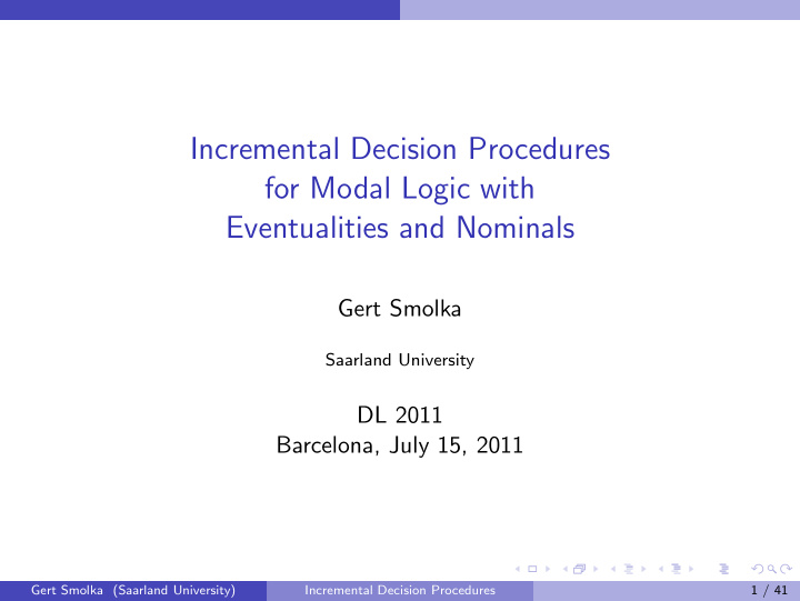 incremental decision procedures for modal logic with