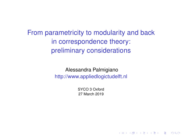 from parametricity to modularity and back in