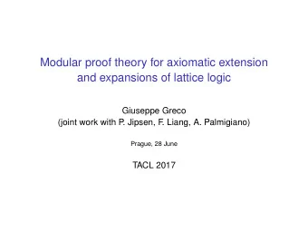 Modular proof theory for axiomatic extension  and expansions of lattice logic  Giuseppe Greco