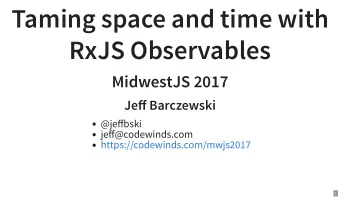 Taming space and time with  RxJS Observables  MidwestJS 2017  Jeff Barczewski  @jeffbski