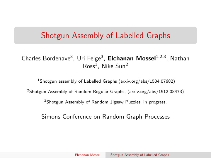 shotgun assembly of labelled graphs
