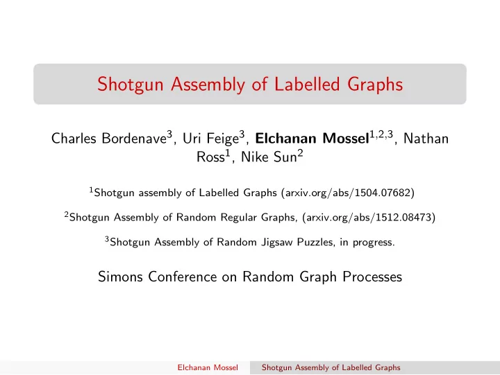shotgun assembly of labelled graphs