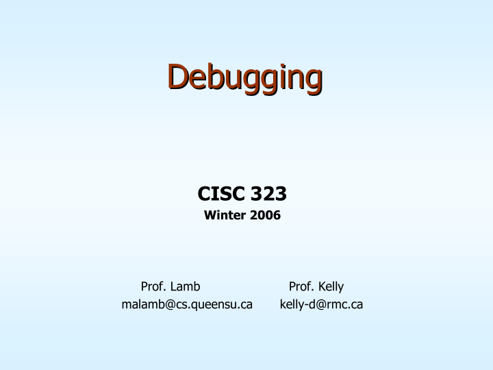 debugging debugging