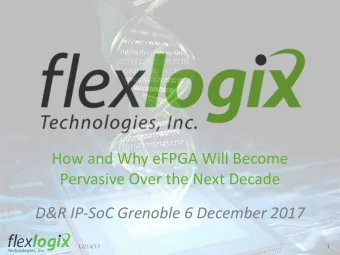 How and Why eFPGA Will Become  Pervasive Over the Next Decade  D&amp;R IP-SoC Grenoble 6 December