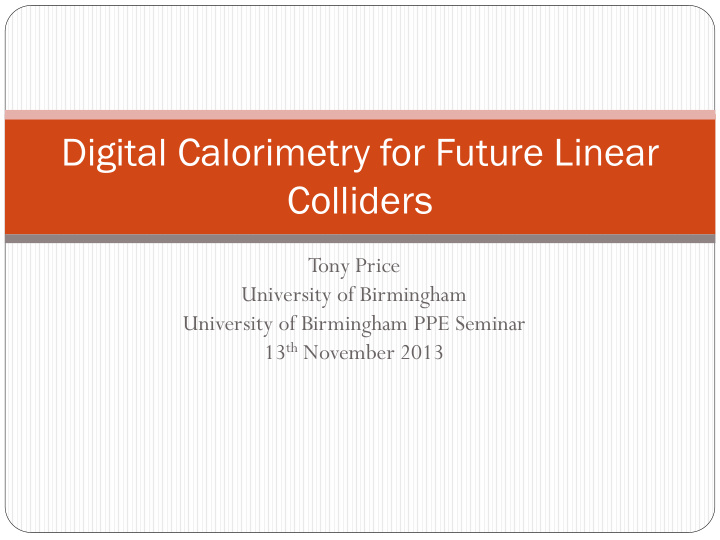 digital calorimetry for future linear
