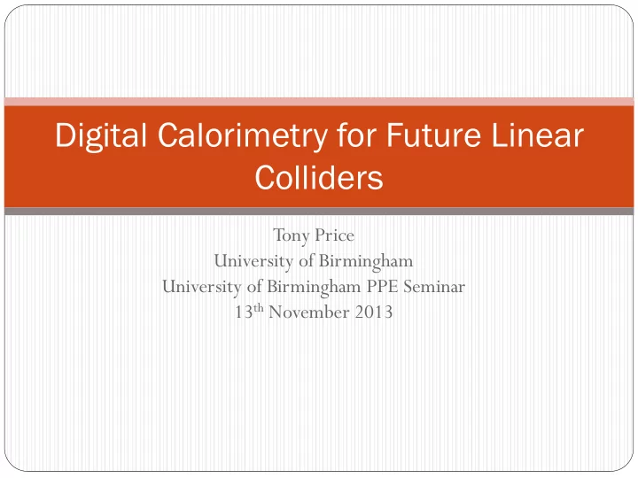 digital calorimetry for future linear