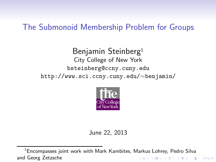 the submonoid membership problem for groups