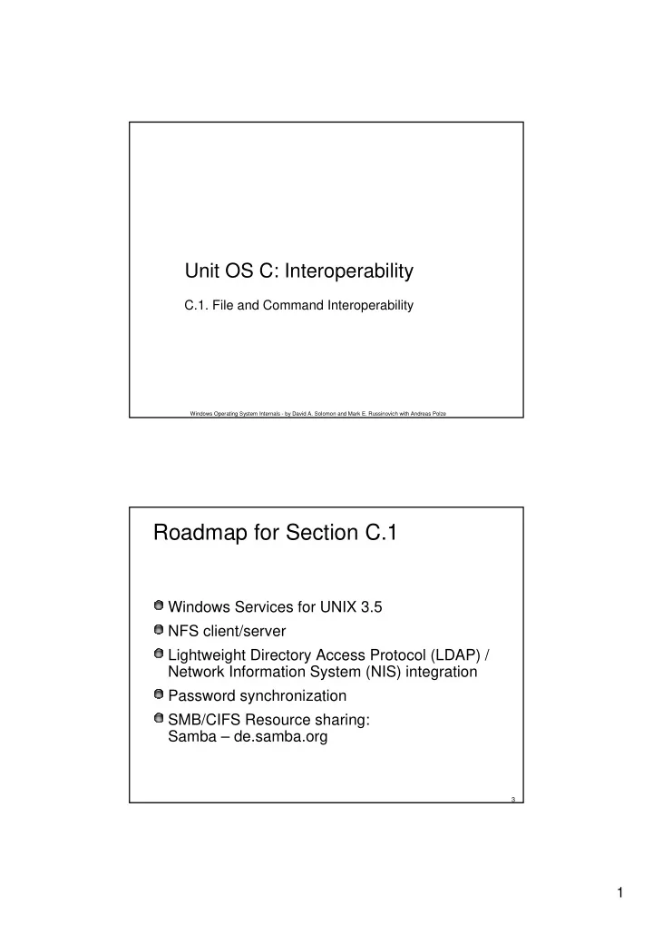 roadmap for section c 1