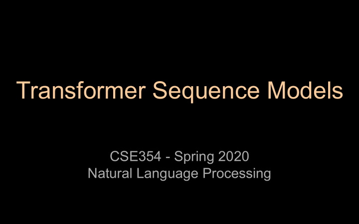 transformer sequence models