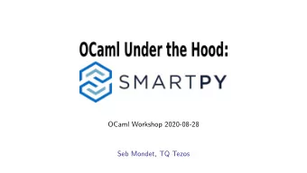 OCaml Workshop 2020-08-28  Seb Mondet, TQ Tezos  The Who  Software Engineer at TQ Tezos  Improve