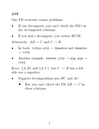 But  y  ou  can't  c  hec  k  the  FD  !  in  AB  C  these  relations.  1  Example  = street ,