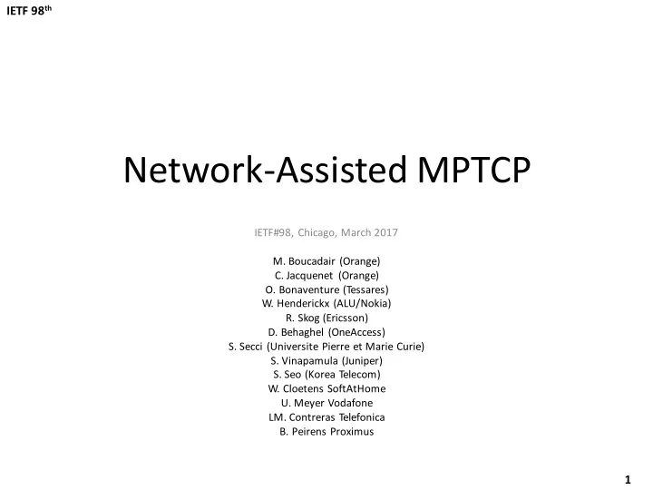 network assisted mptcp