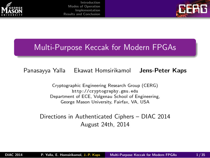 multi purpose keccak for modern fpgas